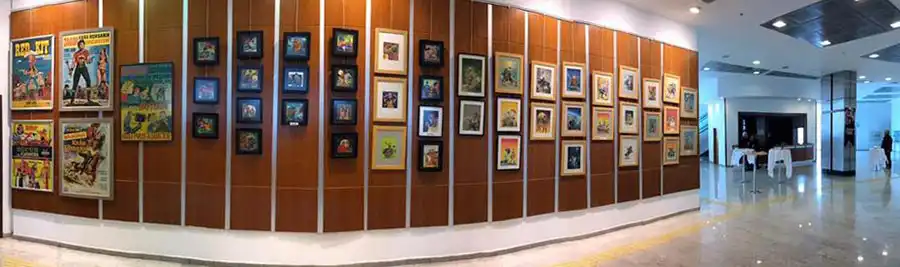 Ural Akyuz paintings at Caddebostan Culture and Art Center. Image shows the exhibition center.