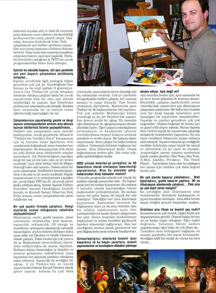 Ural Akyuz interview pages at Female magazine