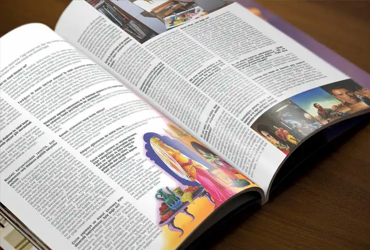 Ural Akyuz's interview pages at Female Magazine. Image shows open magazine pages.